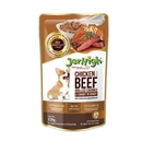 تصویر  پوچ Jerhigh مدل Chunk تهيه شده از مرغ و گوشت گريل شده و هويج در سس مخصوص سگ بالغ - 120 گرم