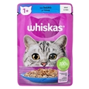 تصویر  پوچ گربه Whiskas تهيه شده از ماهی تن در ژله مخصوص گربه بالغ - 85 گرم